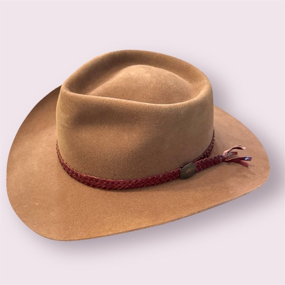 AKUBRA Outback Trading Co. Snowy River 1010 Vintage Pure Fur Felt Hat *NWOT*